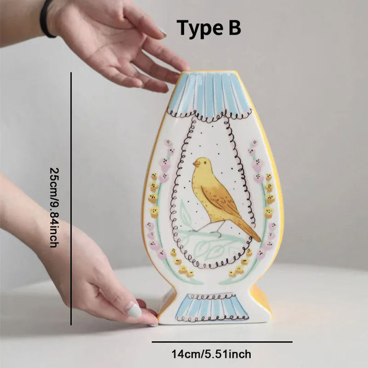 Vintage Illustration Ceramic Vase | Bowlift
