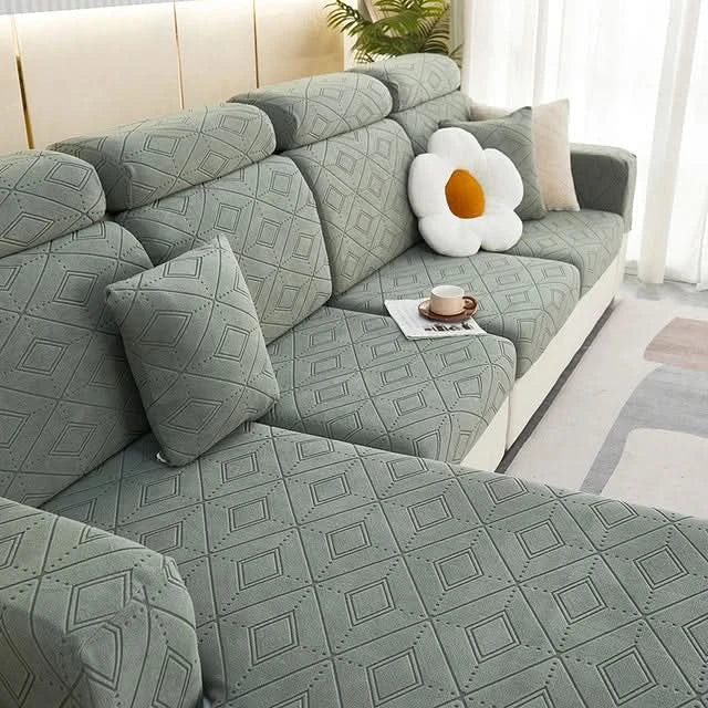 BowLift | SlipBliss - Elegant Jacquard Non-Slip Sofa Cover