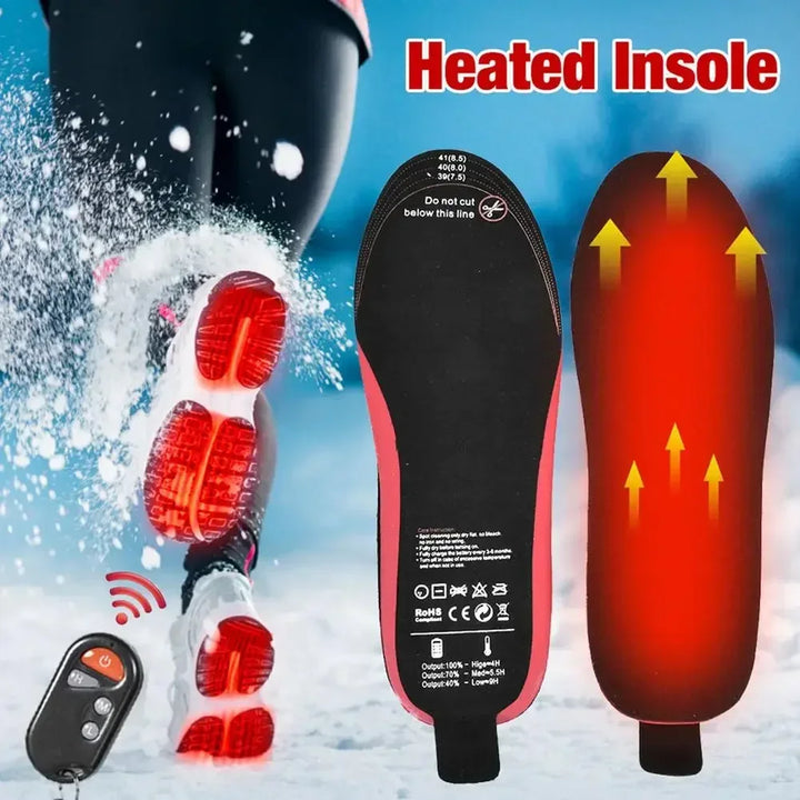 BowLift | Rechargeable Heated Insoles WarmStep Pro | Rechargeable with Remote Control | 3 Heat Levels | Trim-to-Fit | Electric Foot Warmers for Winter & Outdoor