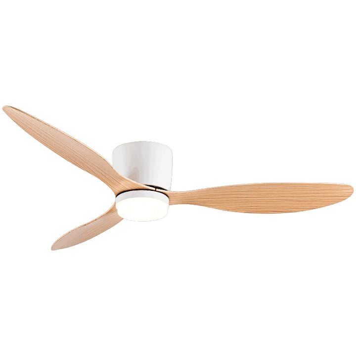 42-52 Inch Ceiling Fans with DC Motor — Remote Control Low Floor Cooling Fans, No Light, White Wood & Black Options | Bowlift