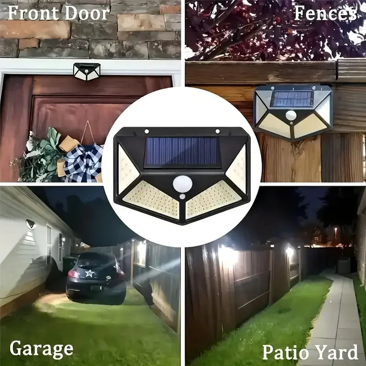 Solar Wall Light Outdoor 100 LED with Motion Sensor | Bowlift