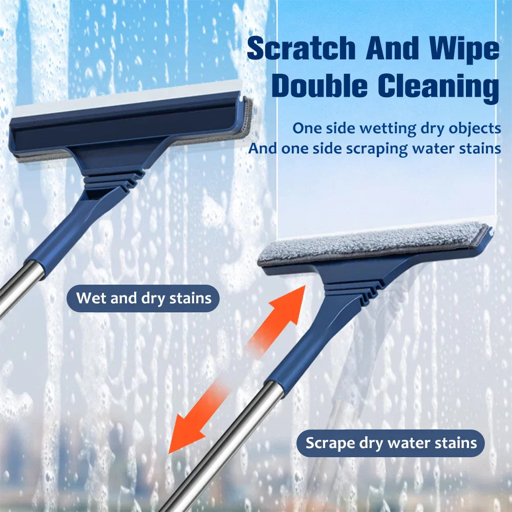 BowLift | FlexiClear Window Cleaner | 2-in-1 Cleaning | Flexible Head | Telescopic Handle
