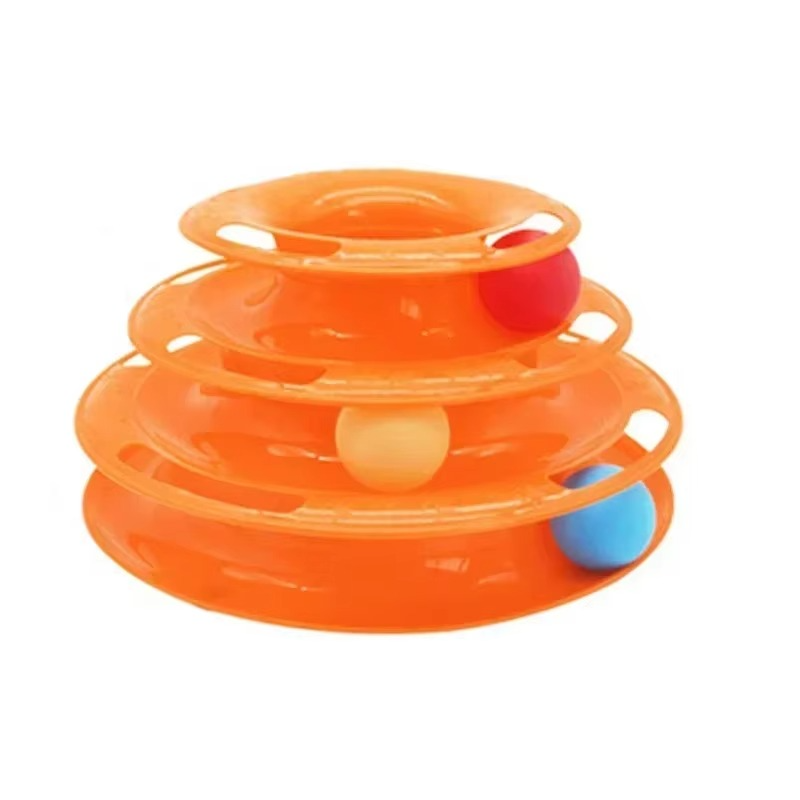 BowLift | Interactive Cat Tower Toy with Roller Balls, Multi-Level Puzzle Track for Kittens and Cats