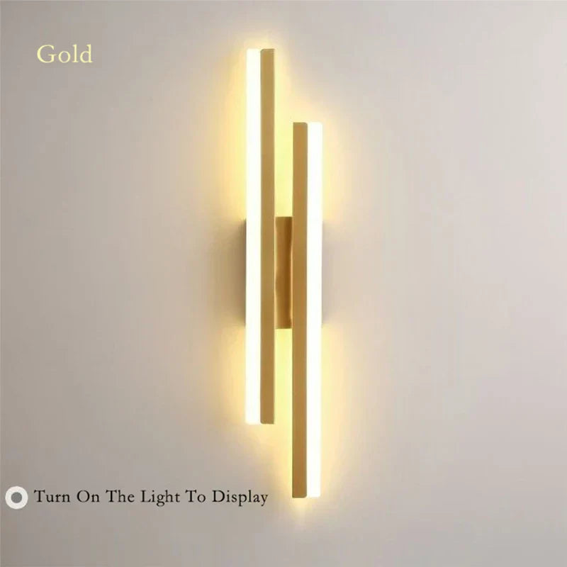 BowLift | Modern LED Wall Lamp: Black/Gold Acrylic Room Decoration Light