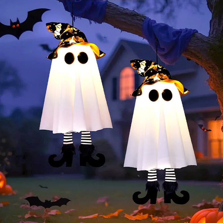 BowLift | Glow Ghost SpookyShine | LED Hanging Ghosts | Halloween Decoration | Indoor & Outdoor | 1/2/3 Pieces
