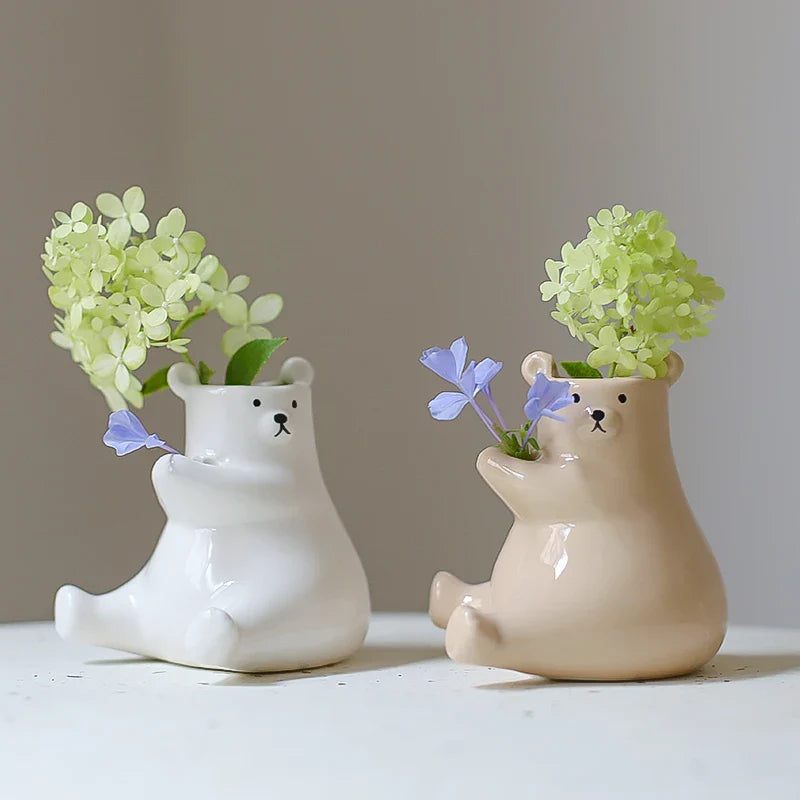 Bear with Flower Vase | Bowlift