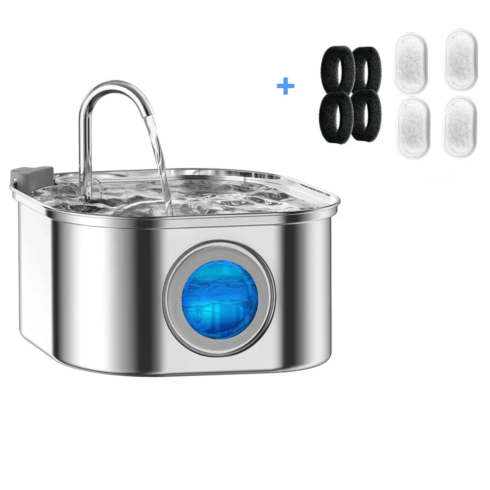 BowLift | Felindra Cat Drinking Fountain Made of Stainless Steel | Flowing Water for Better Hydration | Quiet & Hygienic | 2.5 L Capacity