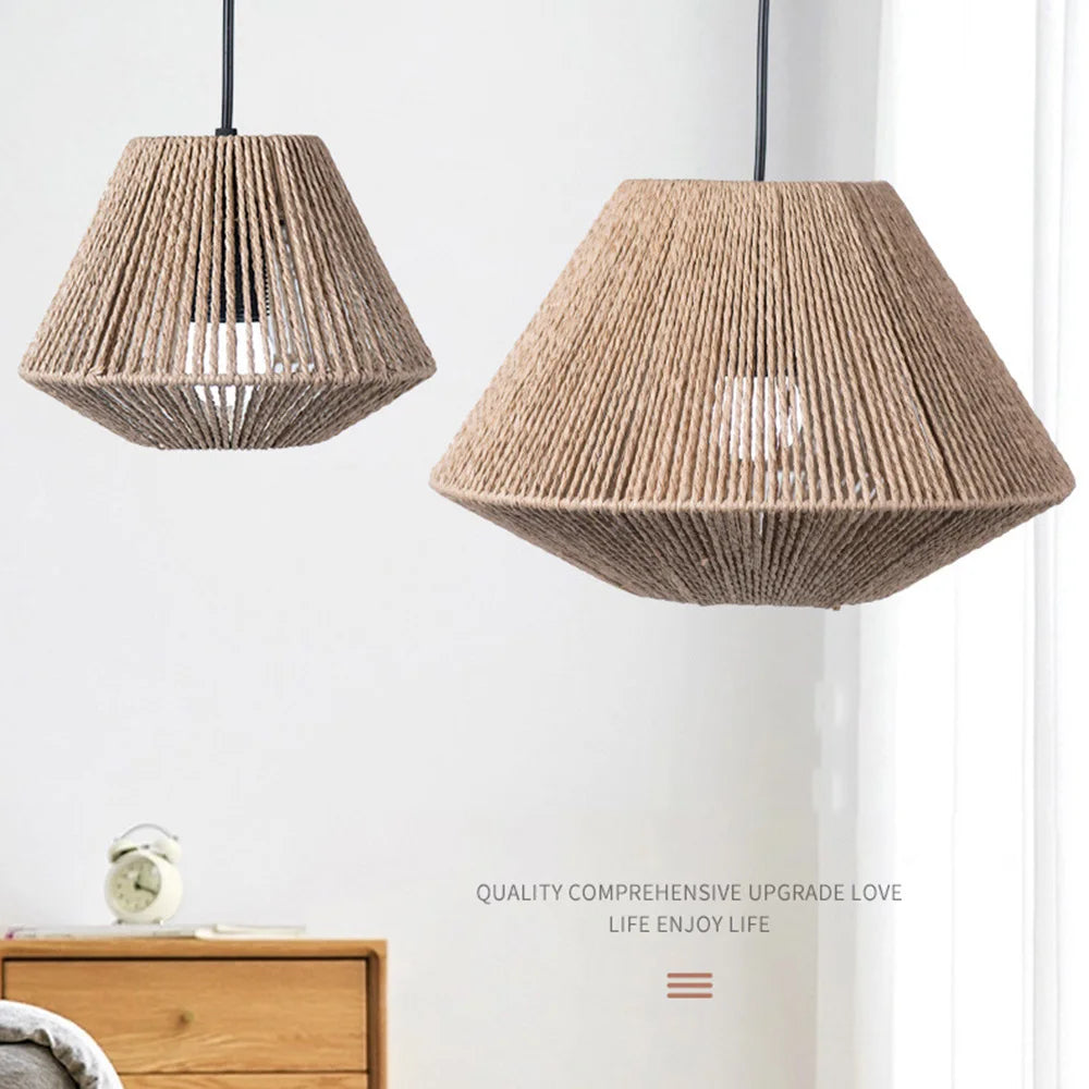 BowLift | Rattan Pendant Lamp - Elegant Rattan Pendant Lamp with Geometric Design for Atmospheric Lighting