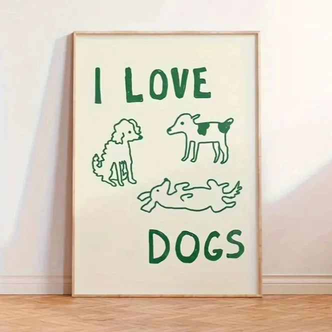 I Love Dogs Wall Art | Bowlift