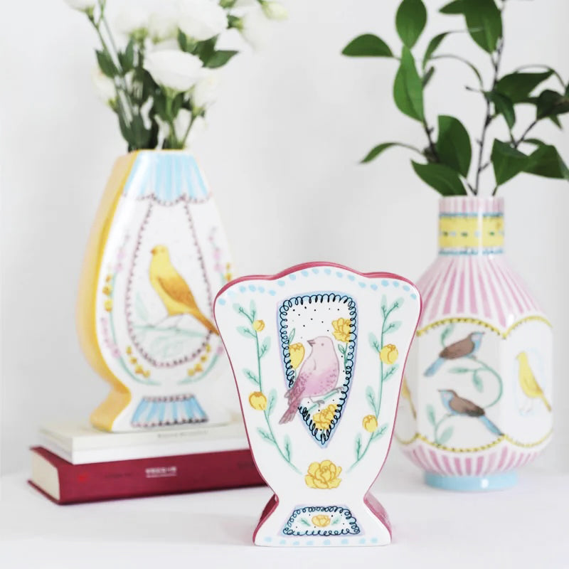 Vintage Illustration Ceramic Vase | Bowlift