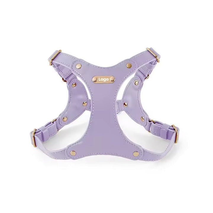 Adjustable Leather Dog Harness with Custom Engraving Bowlift