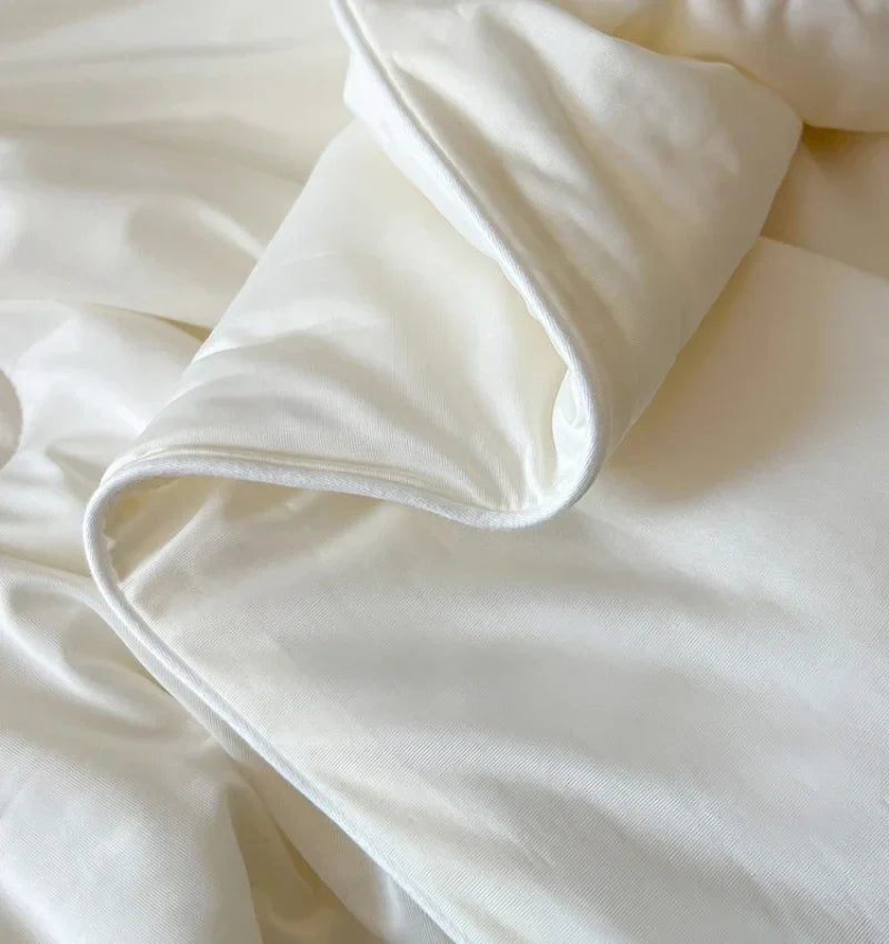 Air Condition Summer Comforter — Pure Color Ice Silk Cooling Blanket, Lightweight & Smooth Twin/King Size Quilt | Bowlift