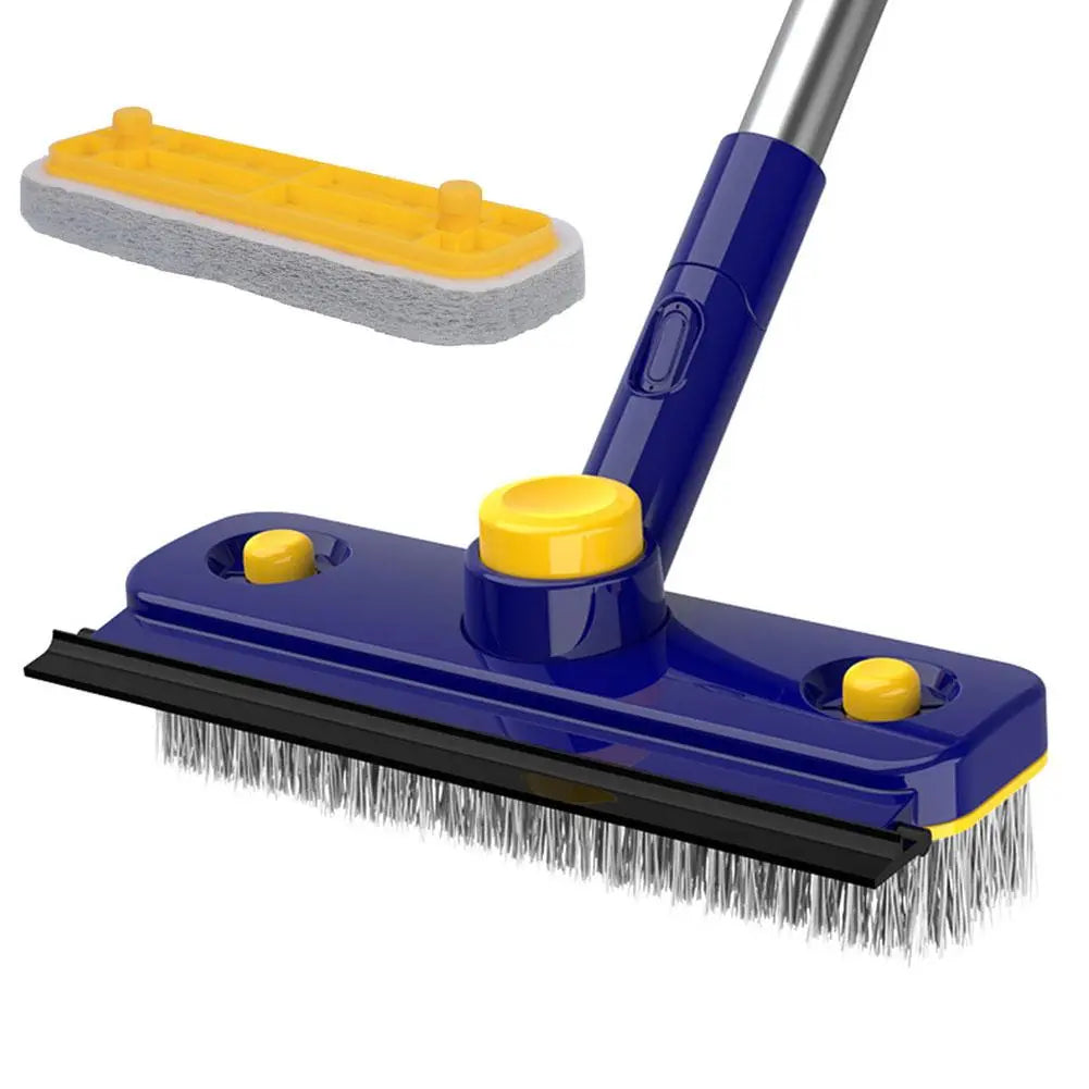 2in1 V-Shaped Long Handle Floor Scrub Edge Cleaner Brush | Bowlift