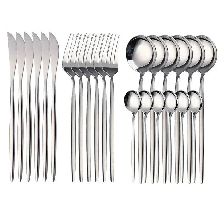 BowLift | Golden Cutlery Set Luxury – 24-Piece For Stylish Dining Experience