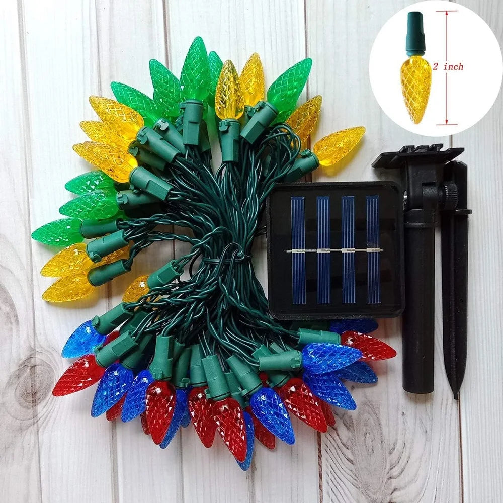 BowLift | SunBerry Solar-Strawberry-Light String | 8 Light Modes | Color Change & Solar Powered | For Garden, Balcony & Christmas