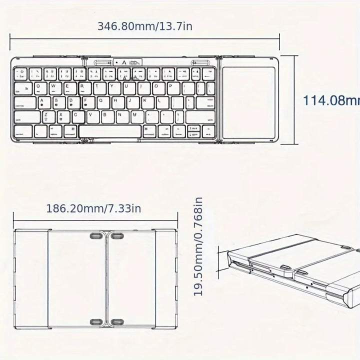 BowLift | Foldable RGB Wireless Built-in Touchpad Backlit Travel Keyboard