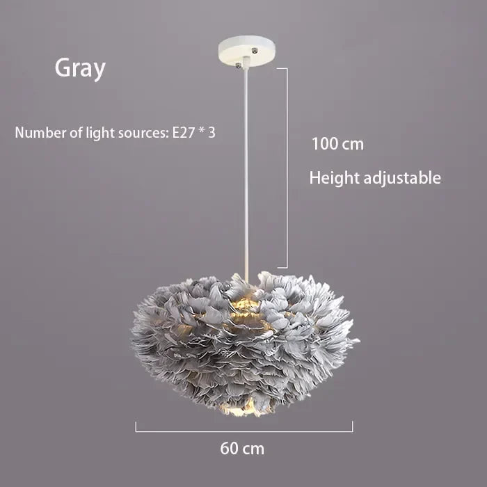 BowLift | Scandinavian Feathers Pendant Lamp with Modern LED