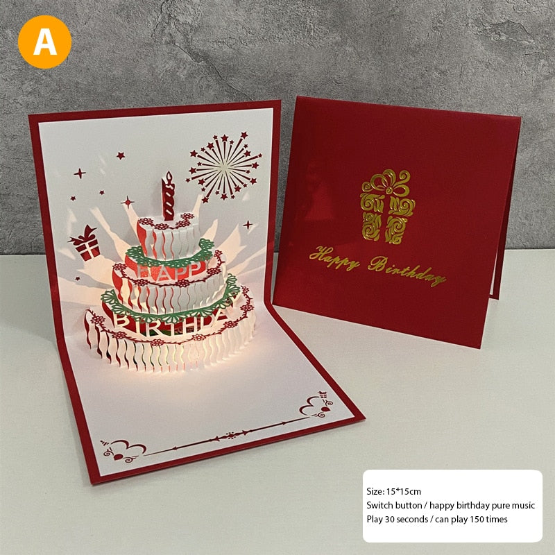 BowLift | 3D Birthday Music Happy Cake Cards