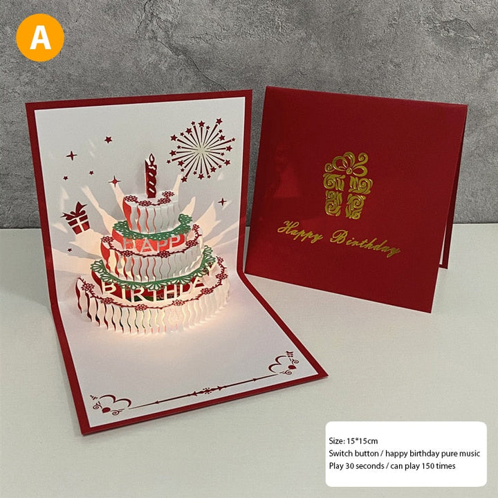 BowLift | 3D Birthday Music Happy Cake Cards