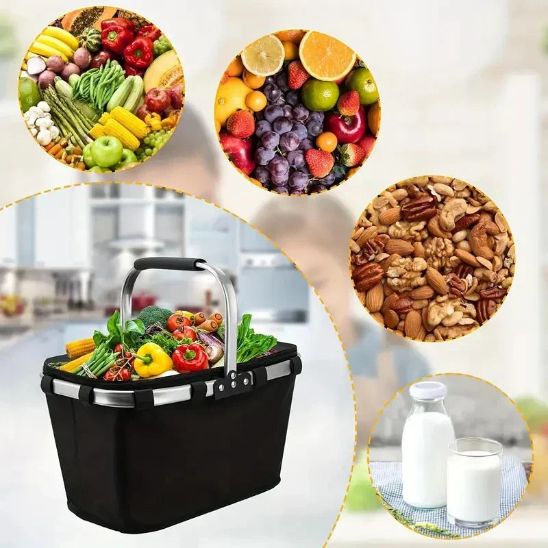 BowLift | FrostoGo Insulated Basket | Foldable & Lightweight | Keeps Hot & Cold | For Picnic & Travel