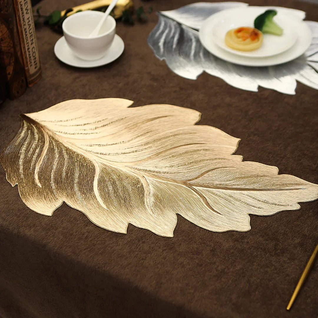 Gold Leaf Shape Decorative Serving Tray | Bowlift