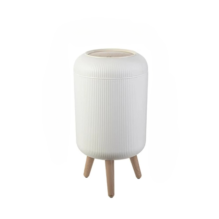 BowLift | Wooden High Foot Trash Can with Press Cover – EcoBin