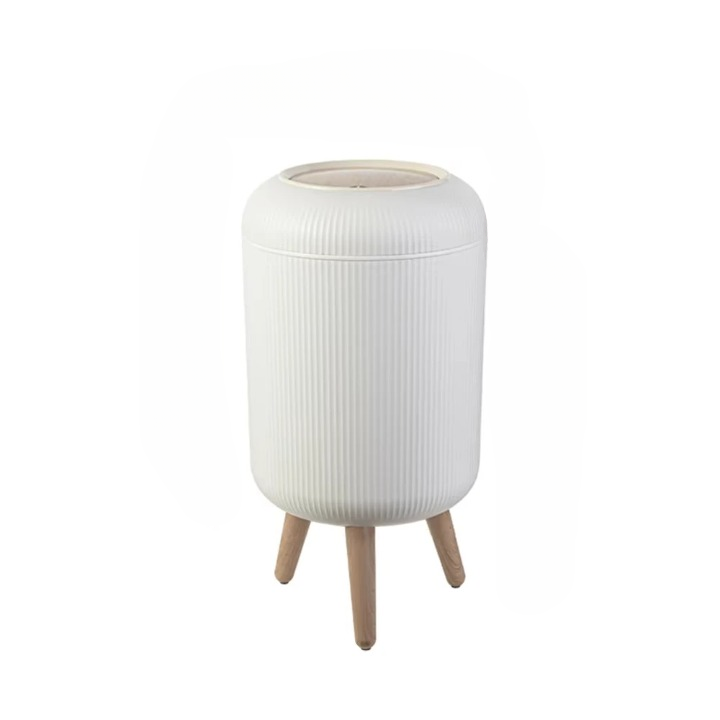 BowLift | Wooden High Foot Trash Can with Press Cover – EcoBin