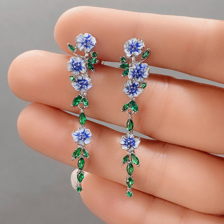 BowLift | Vintage Blue Blossom Dangle Earrings