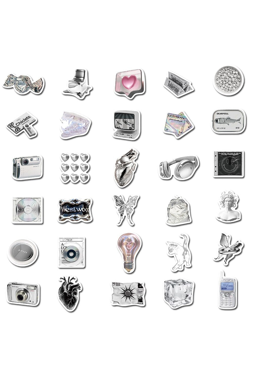 Silver Graffiti Sticker | Bowlift