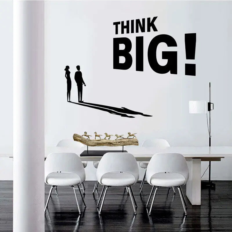 Think Big Vinyl Wall Sticker Motivational Quotes Wall Decor Removable DIY PVC Wall Decal For Office Study Room Inspirational Daily Mantra | Bowlift