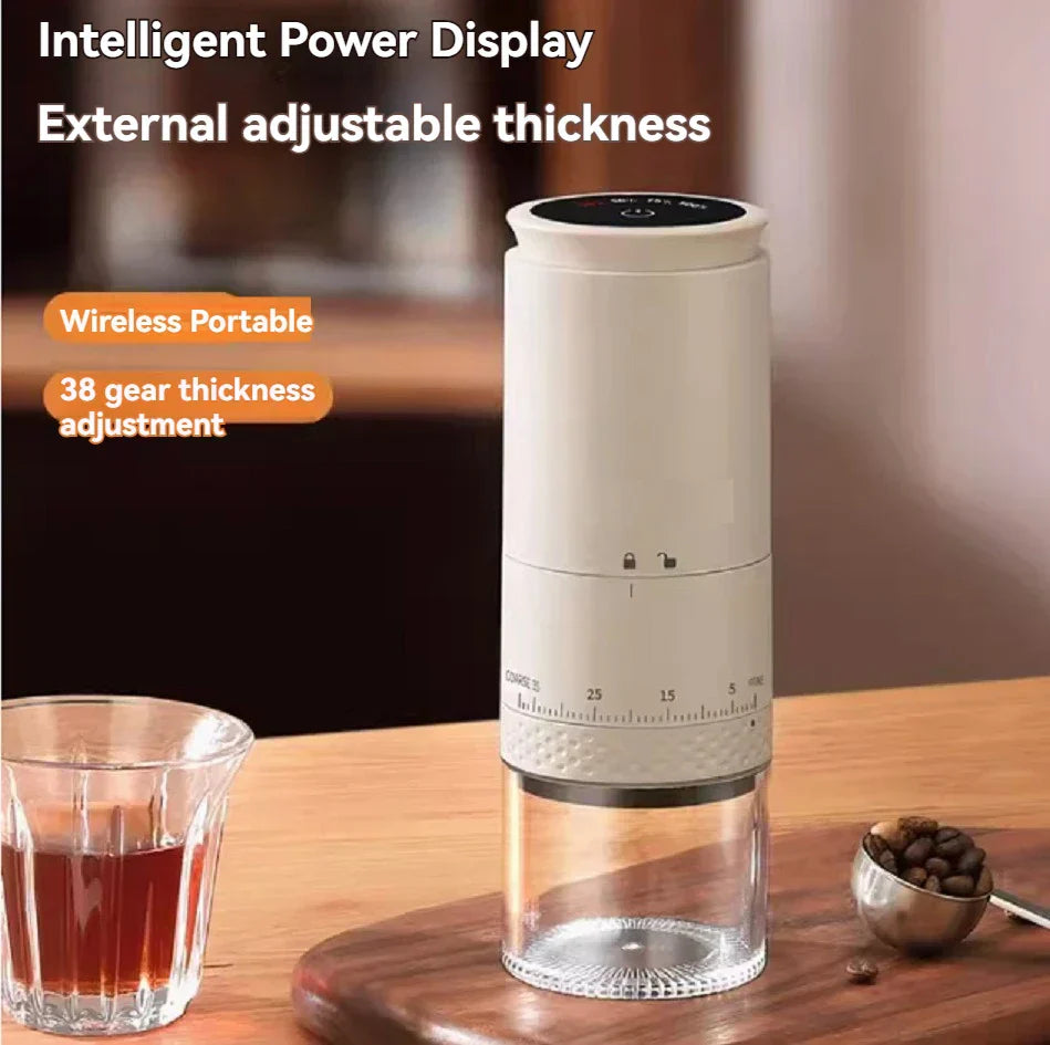 BowLift | 1500mAh Electric Coffee Grinder External Adjustable Type-C Charging Coffee Grinder Bean Grinding Machine Coffee Maker