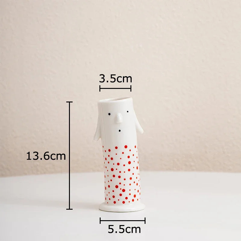 Lovely Cartoon Figures Ceramic Vase | Bowlift