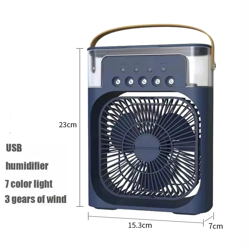 3-in-1 Mini Air Cooler Fan – Portable Household Air Conditioner with LED Night Light, Humidifier, and Adjustable Air for Home & Office | Bowlift