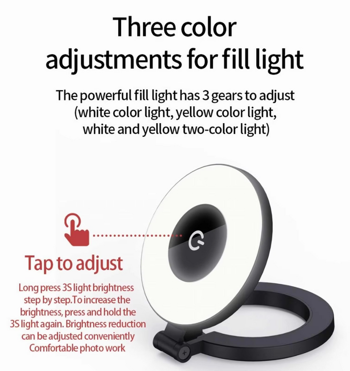 BowLift | Mini Magnetic Selfie Ring Light - Pocket Clip-On LED Light