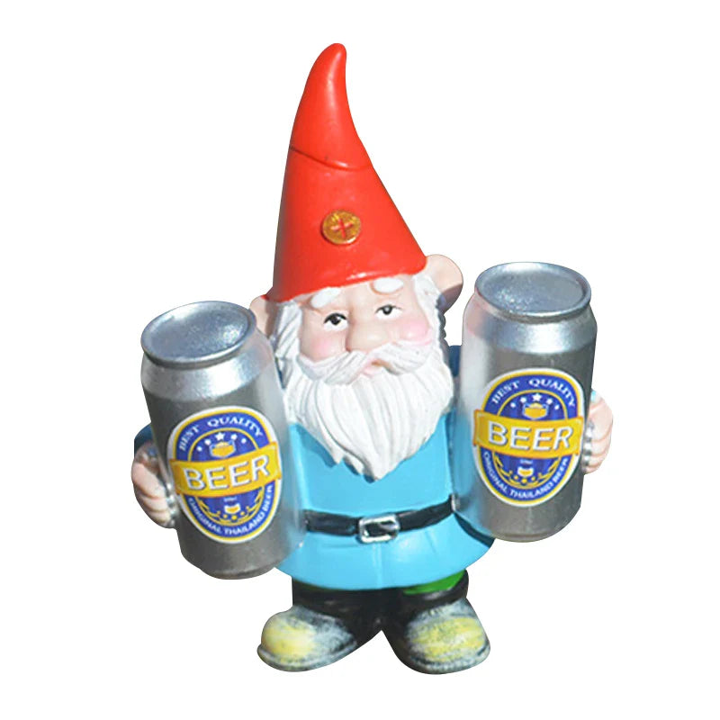 BowLift | Drunken Gnome with Beer Funny Figurine for Garden and Home Decoration