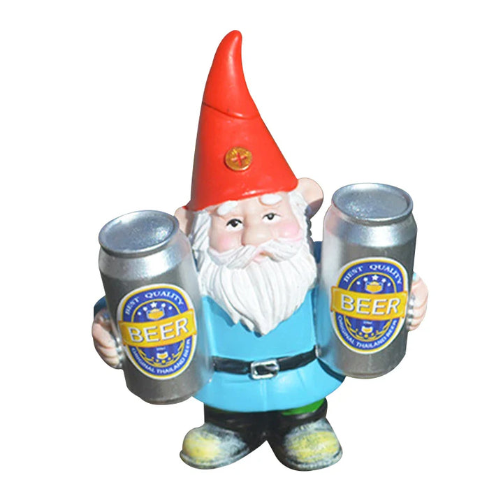 BowLift | Drunken Gnome with Beer Funny Figurine for Garden and Home Decoration