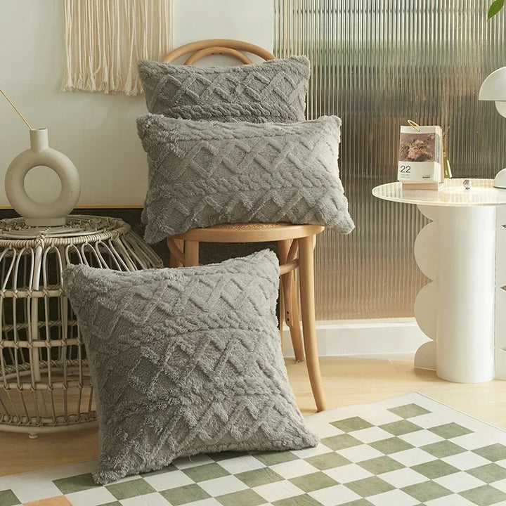 BowLift | SilkAura Decor Cushion Cover - Luxury Comfort with Geometric Jacquard