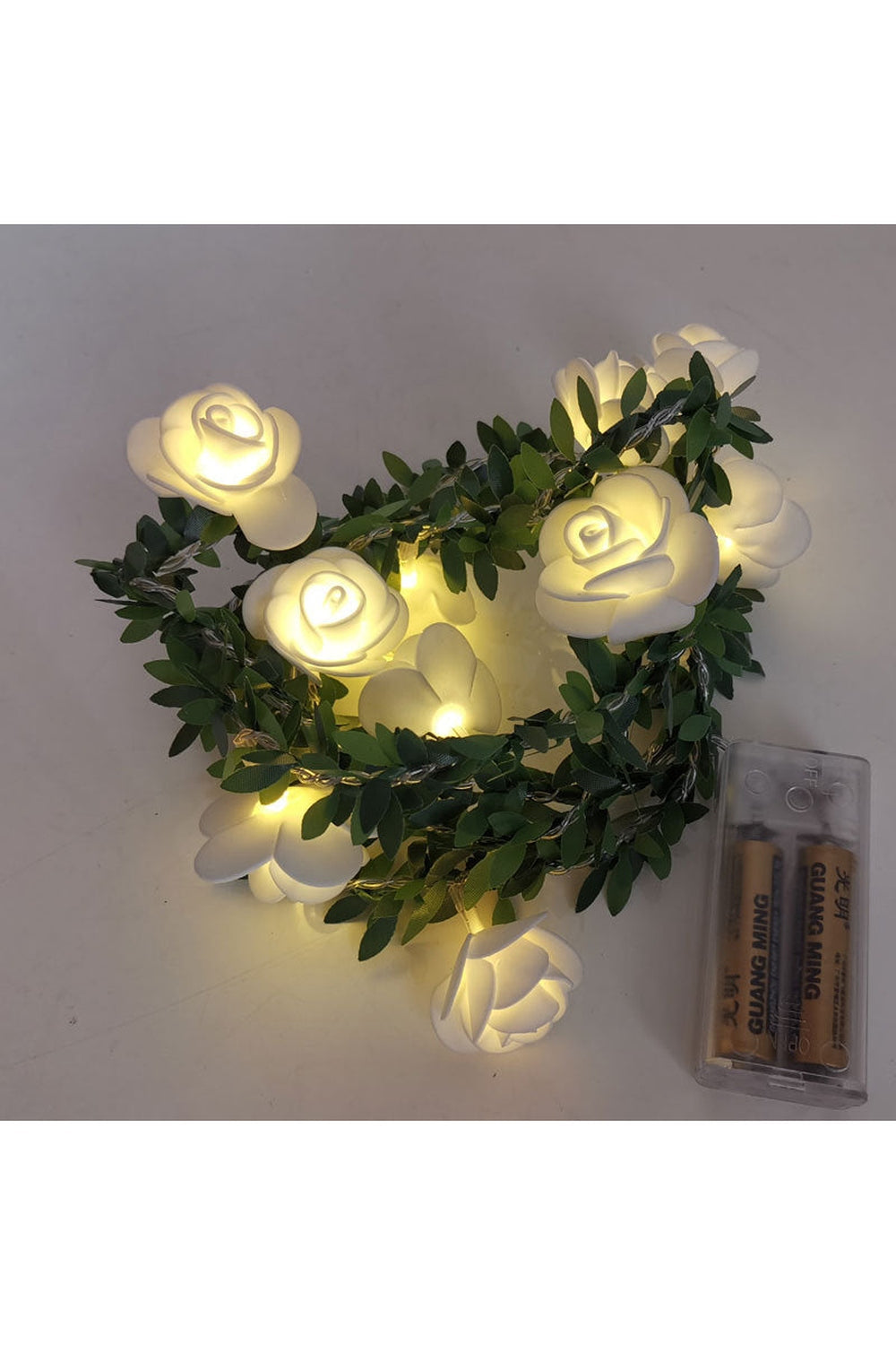 white rose light garland | Bowlift
