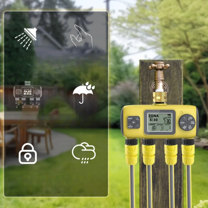 HydroVista - 4-Zone Digital Water System with LCD Screen and IPX7 Waterproof Smart Valve System Bowlift