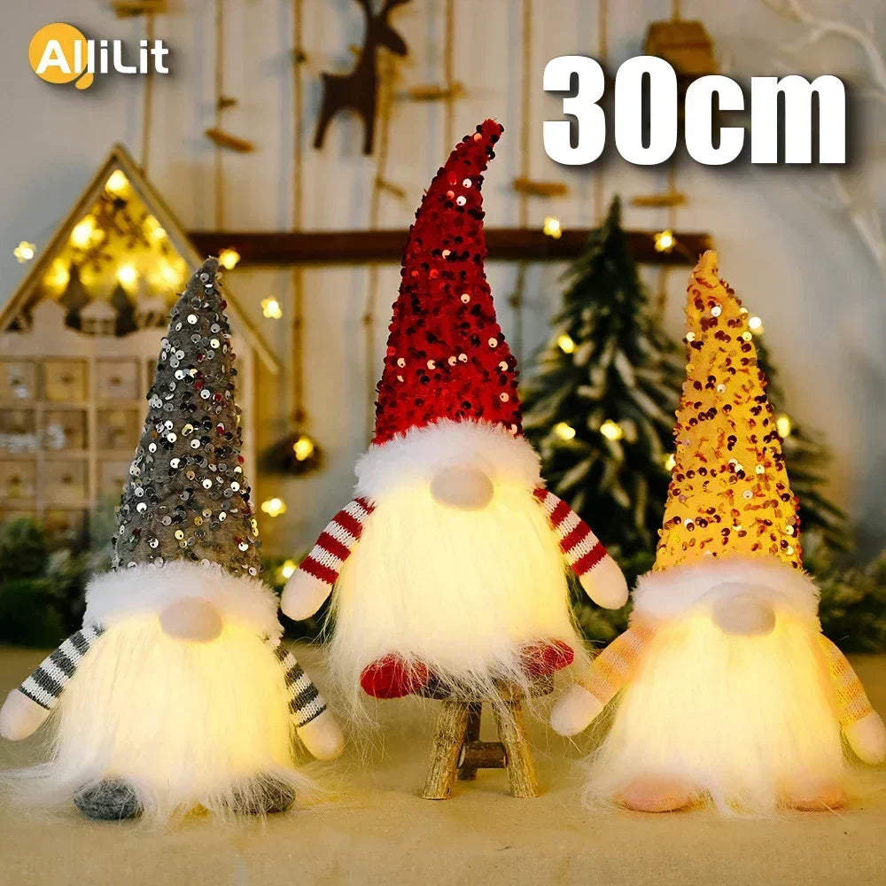 BowLift | LED Christmas Gnome | Knitted Design with Night Light | Glowing Christmas Decoration | Warm & Cozy