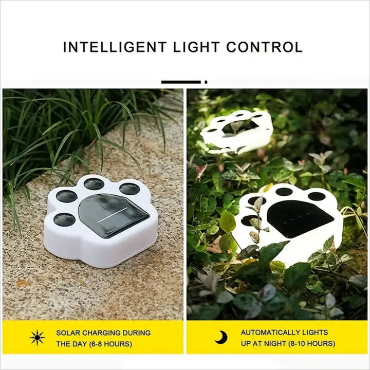 Glowing Paw LED Solar Pathway Outdoor Lights | Bowlift