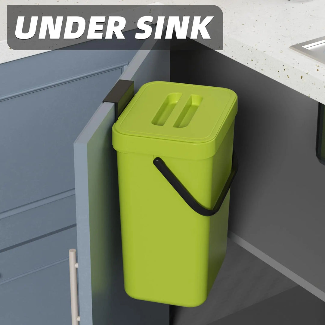 BowLift | Binova Mini Trash Can | With Lid | Hanging & Wall Mounted | Compact & Odor Blocking | For Kitchen, Bathroom & Office