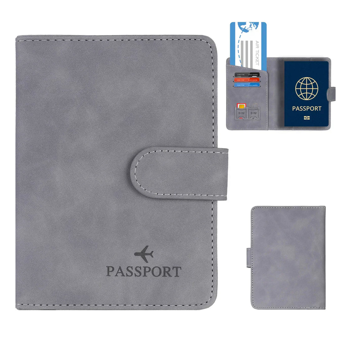 BowLift | SafePort Passport Holder | RFID Protection | Elegant Leather Look | Compact for Men & Women