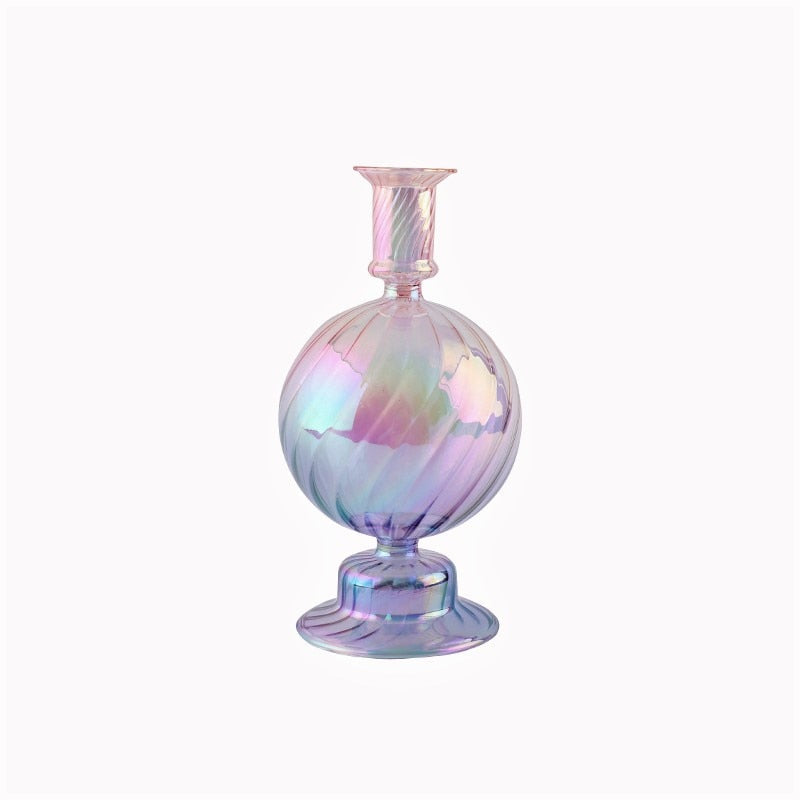 Ribbed Glass Candleholders - Mermaid | Bowlift