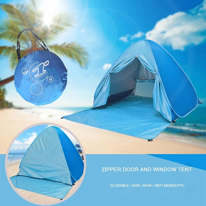 Automatic Pop-Up Ultralight Full Shade Beach Tent | Bowlift
