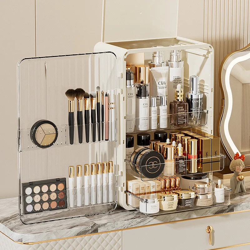 BowLift | Luxo Luxury Makeup Storage Box – Dust-Proof Cosmetic Organiser with Magnetic Door