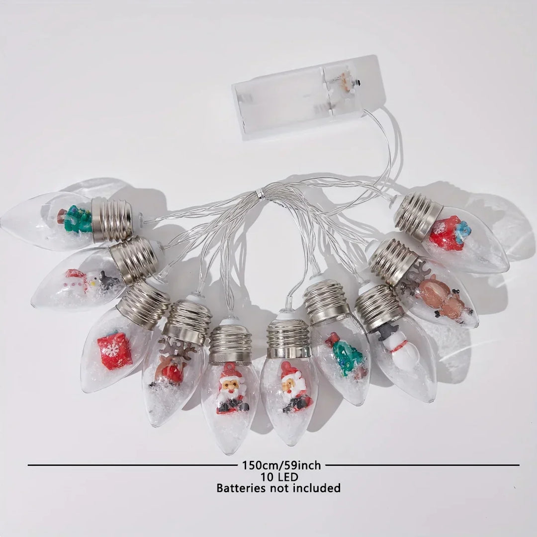 BowLift | LED snowball string lights | 10 warm white balls | Christmas & New Year decoration