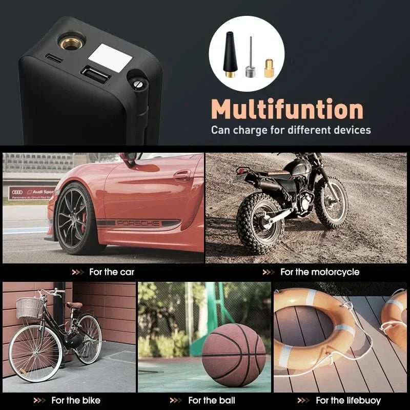 BowLift | Portable tire inflator with battery for car & bicycle