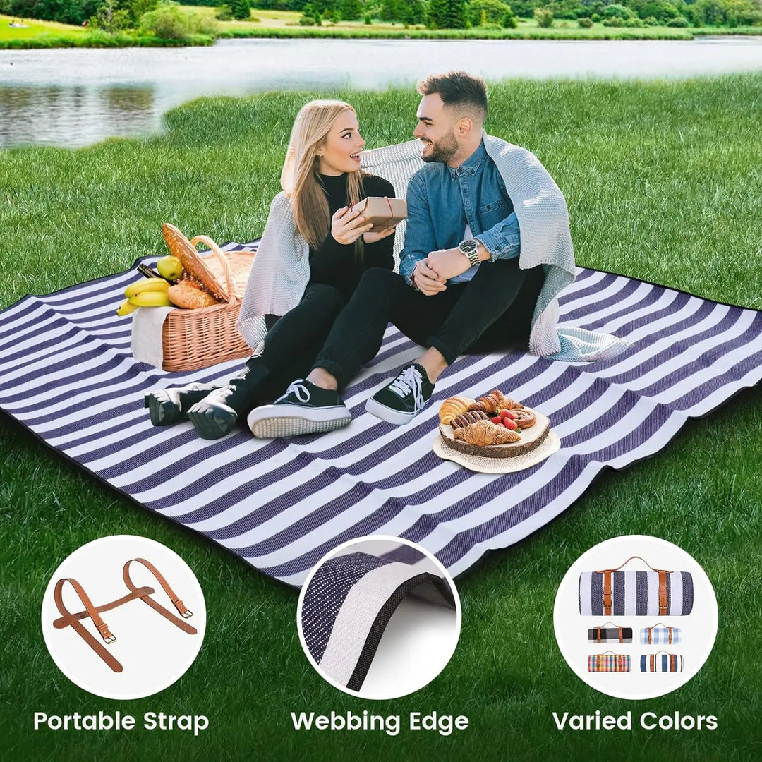 BowLift | Vivantura Picnic Blanket Extra Large | Waterproof & Sand Resistant | Foldable for 8 People | Ideal for Beach & Park