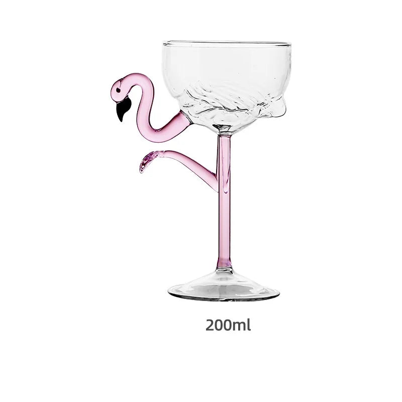 BowLift | Pink Flamingo Cocktail Clear Party Glasses